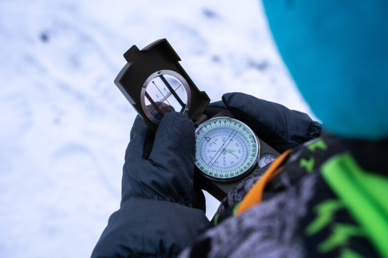 A,Boy,In,Mittens,In,The,Winter,Forest,Holds,A